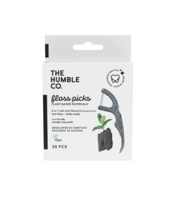 Dental Floss Picks (50 stk) - Charcoal