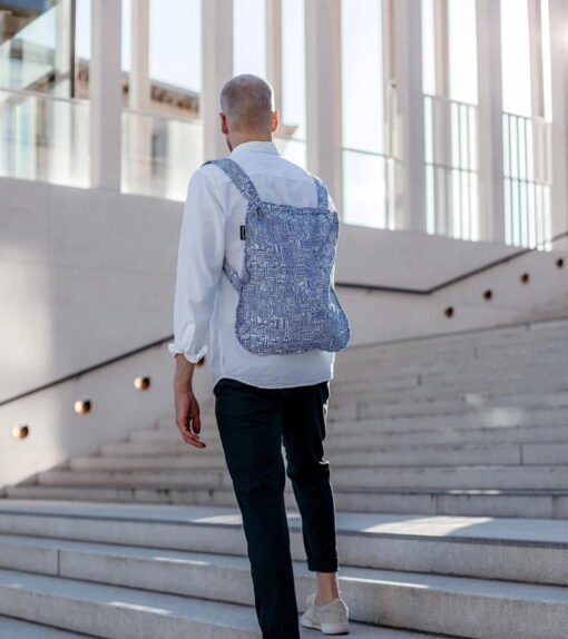 Notabag Hello World | Raw Blue | Veske og Sekk i Ett - Bilde 3