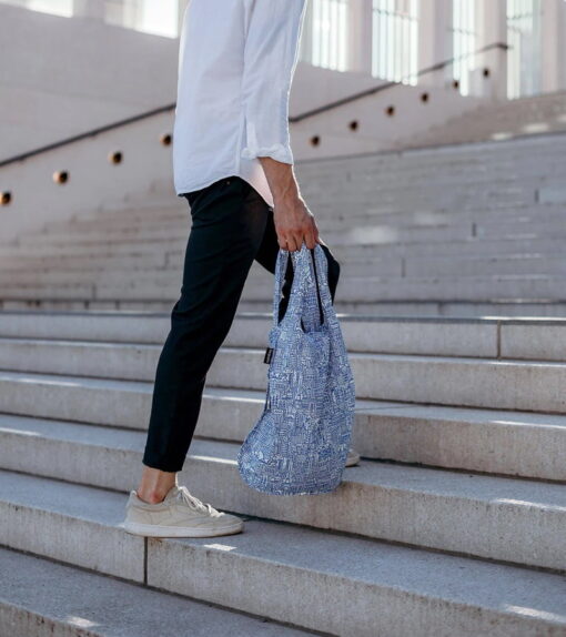 Notabag Hello World | Raw Blue | Veske og Sekk i Ett - Bilde 4